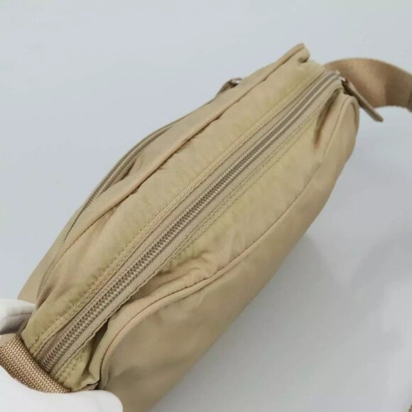 PRADA Shoulder Bag Nylon Beige Silver Auth - Picture 7 of 16